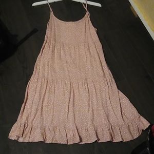 Pink cami dress w/ white flowers
